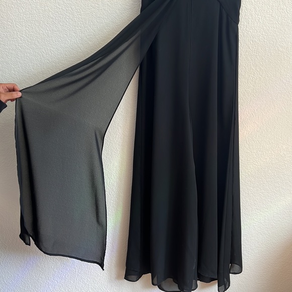 vintage black flowy jumpsuit - Picture 5 of 5